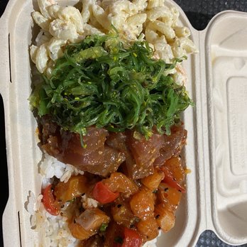 Ono Authentic Hawaiian Poke - Regular size:(left to right) Mac salad, seaweed salad, spicy ahi, spicy salmon - Poke Near Me - Edmonds, Washington Ono Authentic Hawaiian Poke - Regular size:(left to right) Mac salad, seaweed salad, spicy ahi, spicy salmon - Poke Near Me - Edmonds, Washington