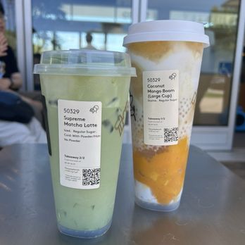 Heytea - Supreme matcha latte and coconut mango boom. Sooo good! - Bubble Tea Near Me - Cupertino, California