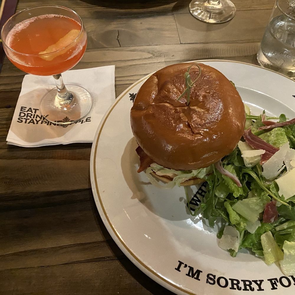 Bistro burger and cocktail