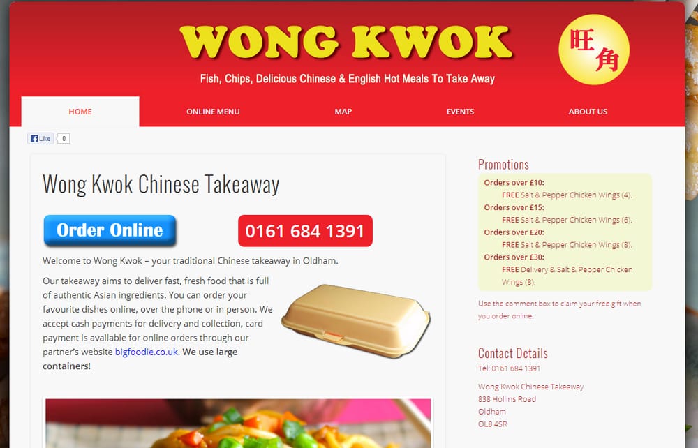 WONG KWOK CHINESE TAKEAWAY 838 Hollins Road, Oldham, Greater