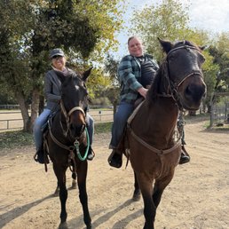 Us with our amazing horses, Lefty and Coyote!