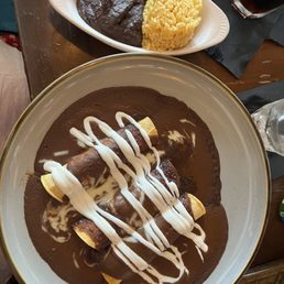 Chicken enchiladas with mole Chicken enchiladas with mole