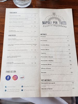 Menu photo 7 Napoli Per Tutti Schaumburg, IL Menu photo 7 Napoli Per Tutti Schaumburg, IL