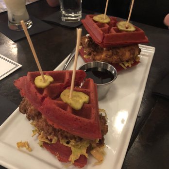 Therapy  - Red velvet waffles with chicken - Bars Near Me - Las Vegas, Nevada