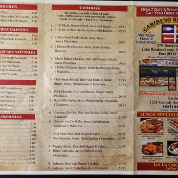 Caribeño Restaurant - Menu - Spanish Near Me - Ronkonkoma, New York