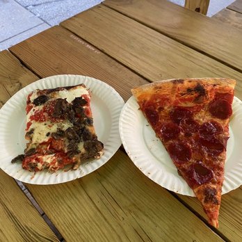 Scarr's Pizza - Mushroom Sicilian and pepperoni slice - Pizza Near Me - New York, New York Scarr's Pizza - Mushroom Sicilian and pepperoni slice - Pizza Near Me - New York, New York
