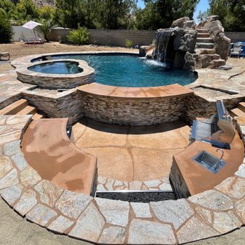 Premier Pools & Spas - Sunken bar with swim up seats - Pool & Hot Tub Service Near Me - Ontario, California Premier Pools & Spas - Sunken bar with swim up seats - Pool & Hot Tub Service Near Me - Ontario, California