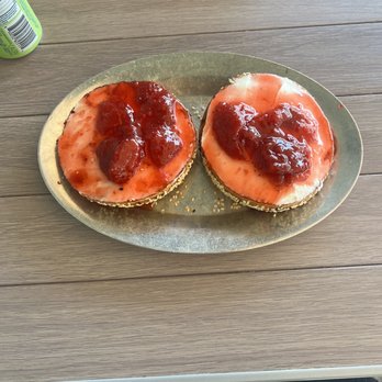 Boil & Bake - Strawberry jam bagel - Bagels Near Me - Costa Mesa, California