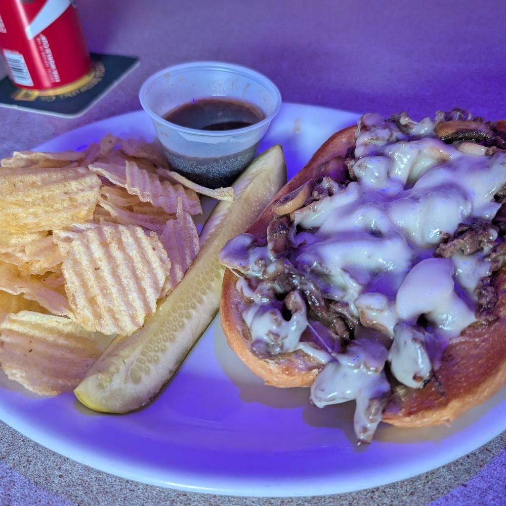 Mink Farm Tavern - The prime rib dip with chips - Sandwiches Near Me - Cambridge, Wisconsin Mink Farm Tavern - The prime rib dip with chips - Sandwiches Near Me - Cambridge, Wisconsin