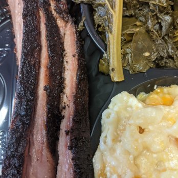Railroad Bbq - Brisket plate with collards and Mac and cheese was delicious. The brisket melts in your mouth. - Barbeque Near Me - Columbia, South Carolina