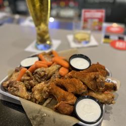 Buffalo Wild Wings - Ten Desert Heat (Dry Seasoning), ten Parmesan Garlic, all drums (how I like it)