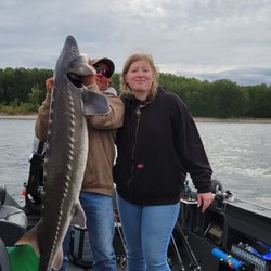 Columbia River Fishing Guides - Daughter's first sturgeon and guided trip.