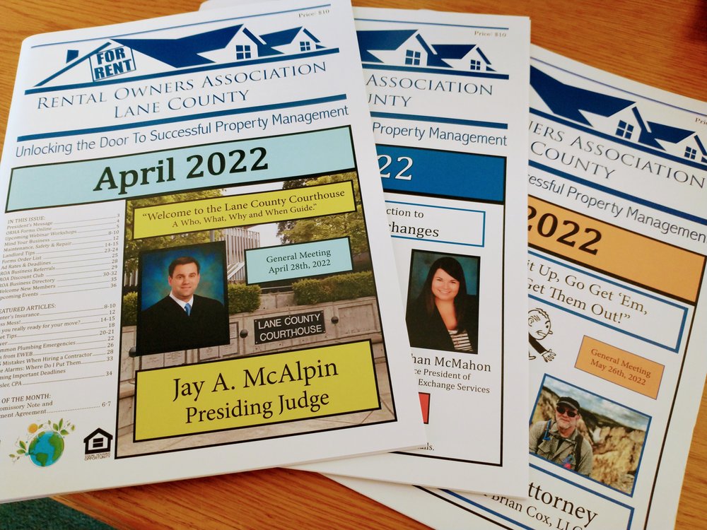 RENTAL OWNERS ASSOCIATION 205 West 10th Ave, Eugene, Oregon