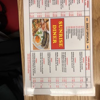 Sunrise Diner - Specials  Menu - Diners Near Me - Lafayette, Indiana