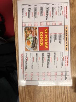 Menu photo 1 Sunrise Diner Lafayette, IN