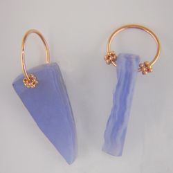 Design Works Custom Jewelry Studio - DW-Chalcedony 14K Rose Gold "Drops For Your Tops"