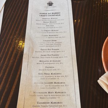 Fonda Del Barrio - Menu. Ig@mel_foodie_ventures - Wine Bars Near Me - San Diego, California