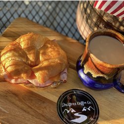 Drifters Coffee - Ham and cheese croissant with Guatemalan house blend