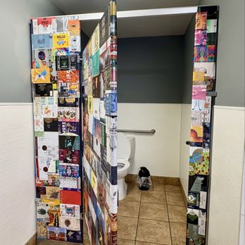 Pete's Pub - Ladies room stall doors are so decorative! - Pubs Near Me - Denver, Colorado