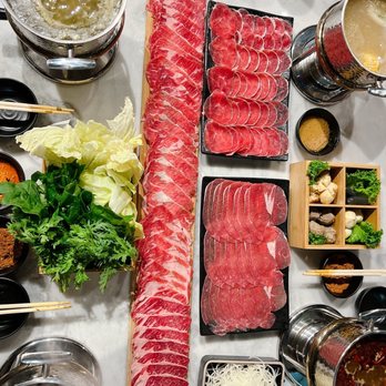 Honolulu Hotpot Hale - The spread from dinner - Hot Pot Near Me - Honolulu, Hawaii
