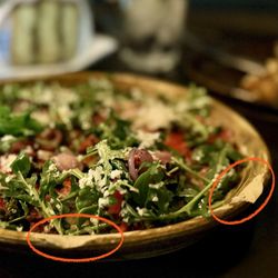 Carpaccio on chipped plate.