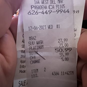 Pasadena Car Wash - My paid receipt - Car Wash Near Me - Pasadena, California Pasadena Car Wash - My paid receipt - Car Wash Near Me - Pasadena, California