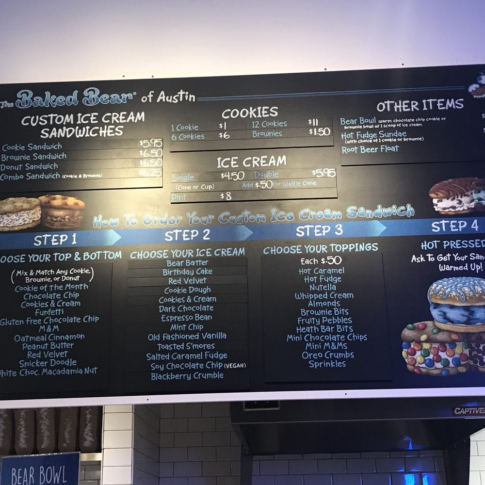 The Baked Bear - Menu - Ice Cream & Frozen Yogurt Near Me - Austin, Texas The Baked Bear - Menu - Ice Cream & Frozen Yogurt Near Me - Austin, Texas