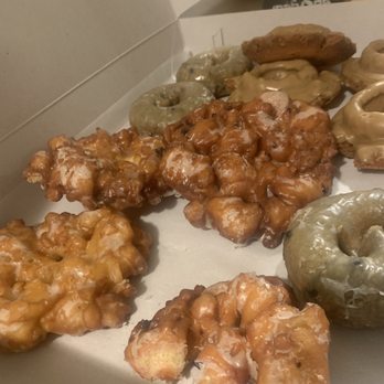 Dockside Donuts - Blueberry fritters!!! Maple old fashioned and Blueberry cake doughnuts! - Donuts Near Me - Tacoma, Washington