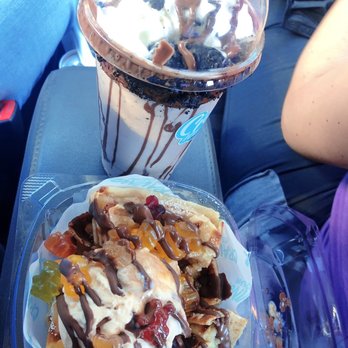 Cravings Ice Cream - I got the waffle bites With pecan Ice Cream and gummy bears and Nutella and a Oreo shake - Ice Cream & Frozen Yogurt Near Me - Bellflower, California Cravings Ice Cream - I got the waffle bites With pecan Ice Cream and gummy bears and Nutella and a Oreo shake - Ice Cream & Frozen Yogurt Near Me - Bellflower, California
