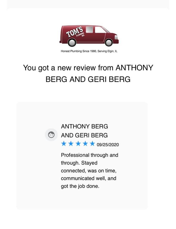 Slide of Tom's Plumbing Inc