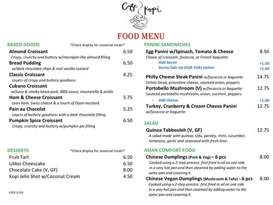Menu photo 8 Cafe Kopi Kailua, HI