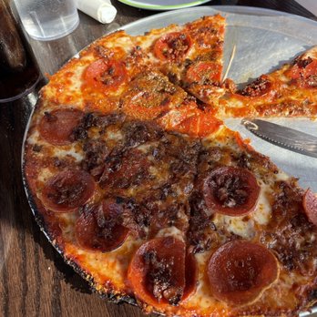 Fricano's Manistee River - Pepperoni and bacon pizza - Pizza Near Me - Manistee, Michigan