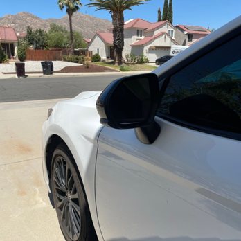 Artisan Collision - Driver side mirror after work is done. - Body Shops Near Me - Moreno Valley, California