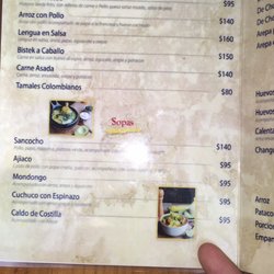 Aroma Colombiana - Menu