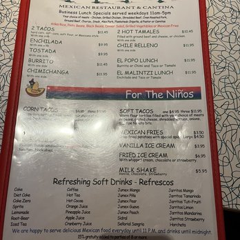 Fiesta Cafe - Menu Jan 2023 - Mexican Near Me - Champaign, Illinois