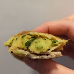 Cross-section of my potato masala dosa
