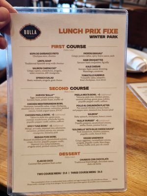 Menu photo 3 Bulla Gastrobar Winter Park, FL