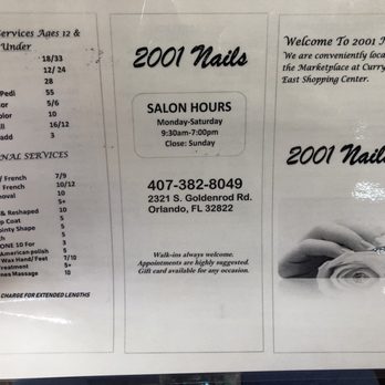 2001 Nail - The company information and prices for kids and extras - Nail Salons Near Me - Orlando, Florida