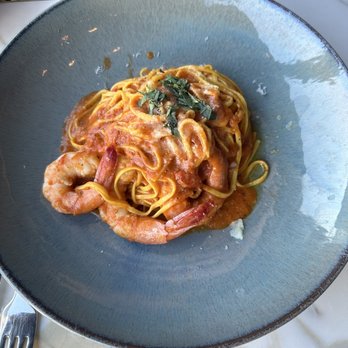 Spago - Spaghettini w/ added shrimp - New American Near Me - Las Vegas, Nevada