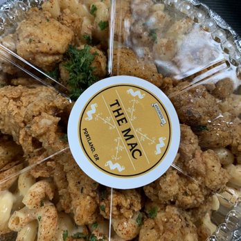The Mac - OG Mac and Cheese with popcorn chicken. Side of Buffalo sauce. - New American Near Me - Tigard, Oregon The Mac - OG Mac and Cheese with popcorn chicken. Side of Buffalo sauce. - New American Near Me - Tigard, Oregon