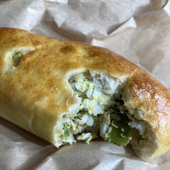 Poetica Coffee - Egg and scallion pierogi. 3/25/21 - Breakfast & Brunch Near Me - Brooklyn, New York