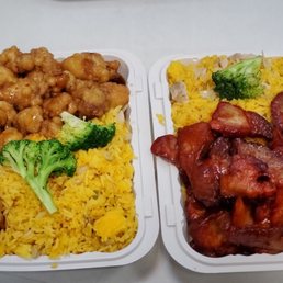 General tso's chicken and fried rice Boneless ribs with chicken fried rice. General tso's chicken and fried rice Boneless ribs with chicken fried rice.