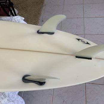 DingDocs Surfboard Repair - After : New Boxes, new F.C.S. Fins - Surf Shop Near Me - Honolulu, Hawaii