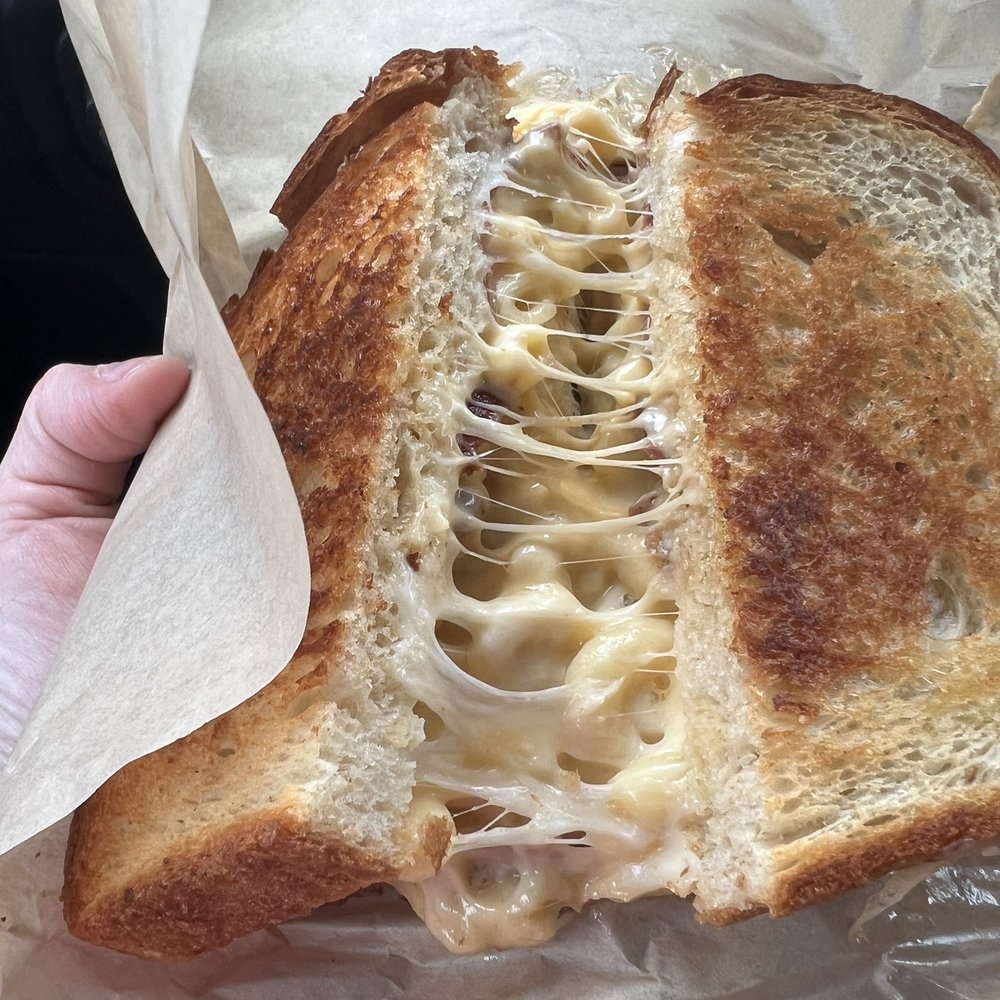 The Grazing Tray - Mac n cheese Sammie with bacon added - Cafes Near Me - Jacksonville, North Carolina The Grazing Tray - Mac n cheese Sammie with bacon added - Cafes Near Me - Jacksonville, North Carolina