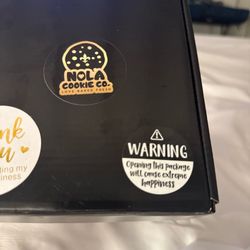 Nola Cookie - This sticker was very accurate - we were so happy after we ate these cookies
