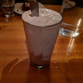 Bareburger - Hell's Kitchen - My vegan Velvis milkshake: coconut ice cream, banana, peanut butter, chocolate sauce, and hemp milk. - Burgers Near Me - New York, New York Bareburger - Hell's Kitchen - My vegan Velvis milkshake: coconut ice cream, banana, peanut butter, chocolate sauce, and hemp milk. - Burgers Near Me - New York, New York