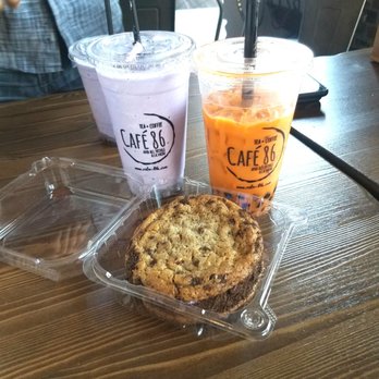 Cafe 86 - Thai tea boba, ube milk shake and ube ice cream sandwich - Desserts Near Me - Las Vegas, Nevada Cafe 86 - Thai tea boba, ube milk shake and ube ice cream sandwich - Desserts Near Me - Las Vegas, Nevada