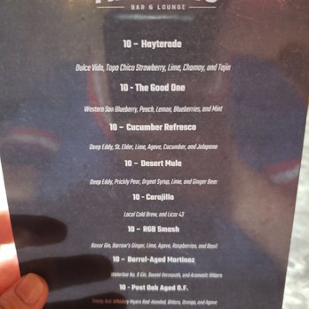 Hayters Bar and Lounge - Cocktail menu - Lounges Near Me - Arlington, Texas