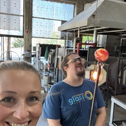 Flame Run - Steven helping me make a fancy glass paperweight!