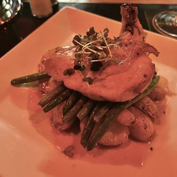 Wolfe Tone's - Crispy Brick Chicken: Amish chicken breast, fingerling potatoes, forest mushrooms, pan jus - Irish Near Me - New York, New York